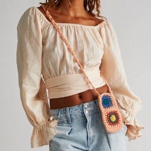 NWT Spell Mae Linen Tie Top in Meringue size small